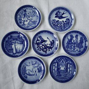 7 Hans Christian Andersen Royal Copenhagen miniature fairy tale plates